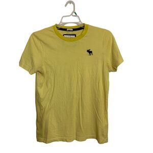 Abercrombie Fitch Large Mens Muscle T Shirt Moose Logo Vtg Yellow Striped 90s